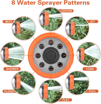 Upgrade Dog Washing Hose Attachment, 8 Way Spray Pattern Garden Hose Nozzle with Soap Dispenser, Dog Wash Supplies with 2 type Dog Bath Brush, Dog Comb and Toothbursh, Car Washing Mitt